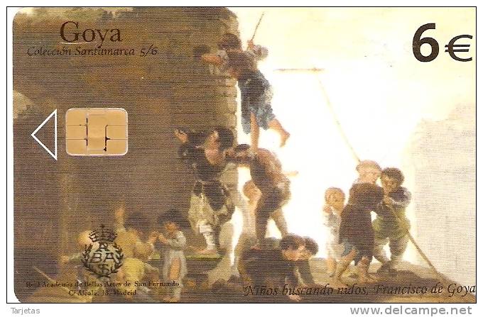 B-136 TARJETA DE ESPAÑA DE GOYA Nº5 "NIÑOS BUSCANDO NIDOS" (PINTURA-PAINTING) - Basic Issues