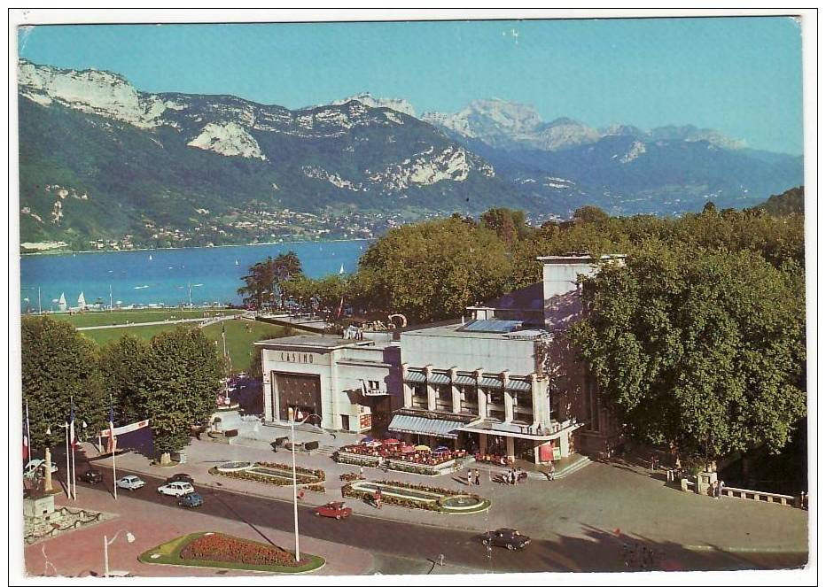 Vue Générale Aérienne Casino + Théâtre,lac,mont Verrier,la Tournette,parking Auto,annecy - Annecy