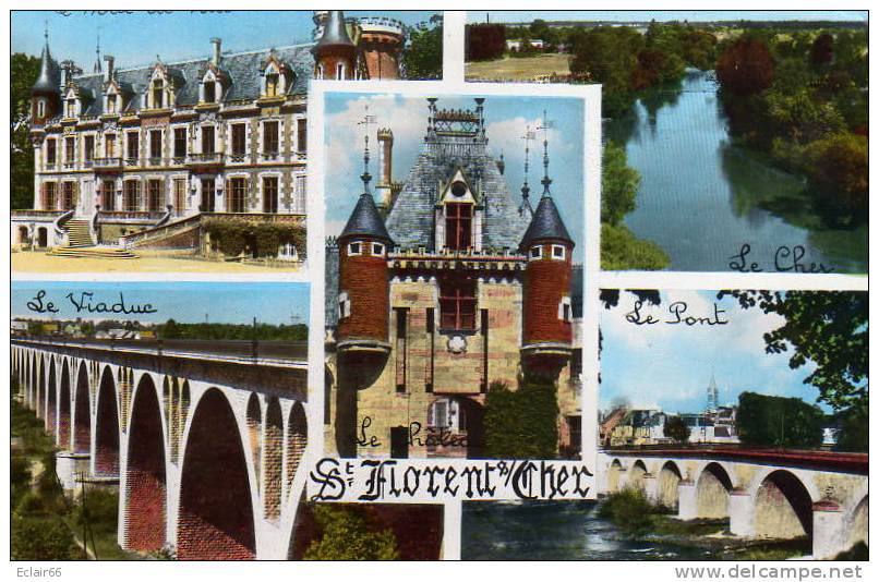 18     Saint Florent Sur Cher :CPSM   Petit Format    Multivues 1968  EDIT DU LYS - Saint-Florent-sur-Cher