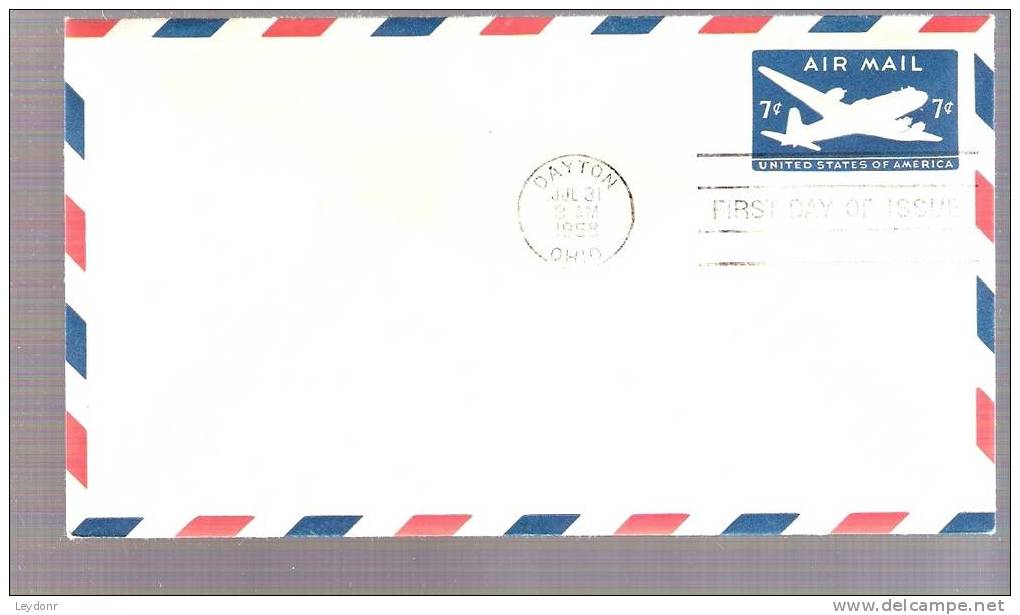 FDC Stamped Envelop - U.S. Air Mail 7 Cent Skymaster - 1951-1960