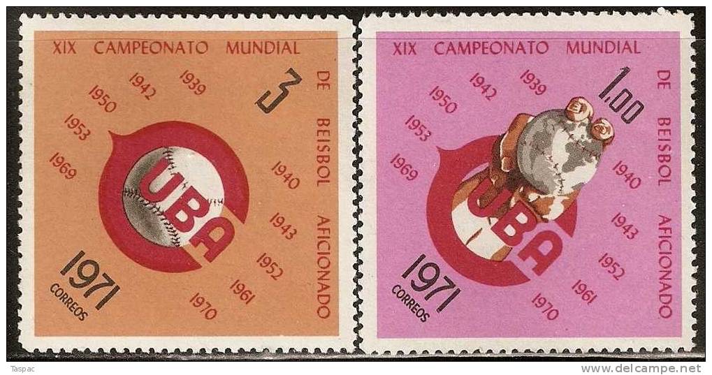 1971 Mi# 1728-1729 ** MNH - 19th World Amateur Baseball Championships - Unused Stamps