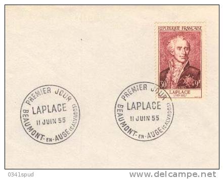 1955 France  FDC   Mathématicien Matematico Mathematician  Laplace - Sonstige & Ohne Zuordnung