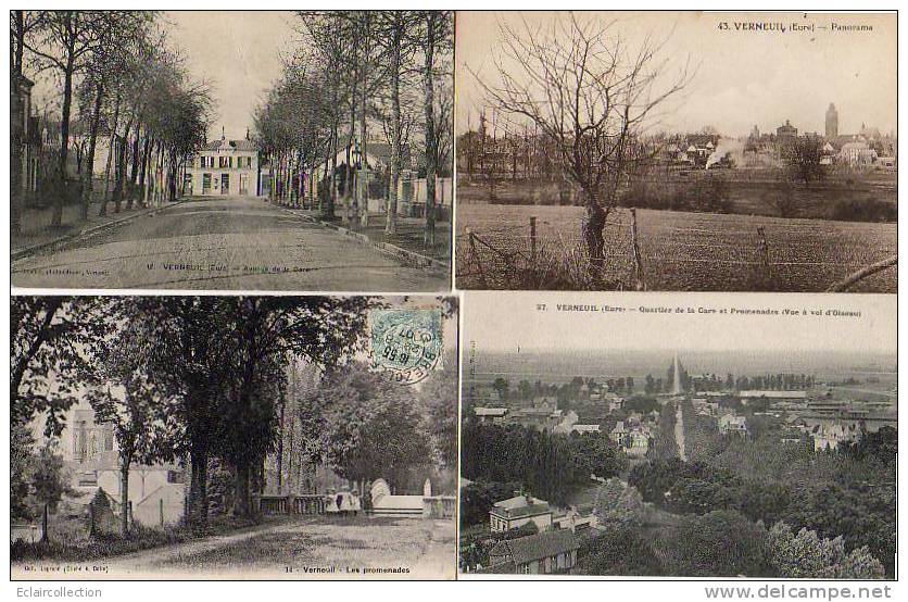 Verneuil Sur Avre  4 CP  Dont..Gare..Panorama  (voir Scan) - Verneuil-sur-Avre