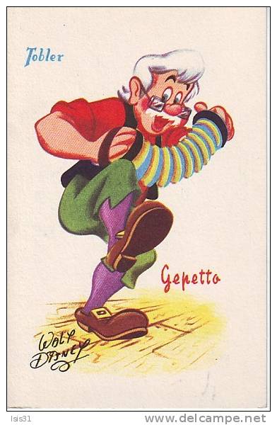 Disney - Publicité  - Chocolat Tobler - V729 - Gepetto - Bon état - Disneyworld