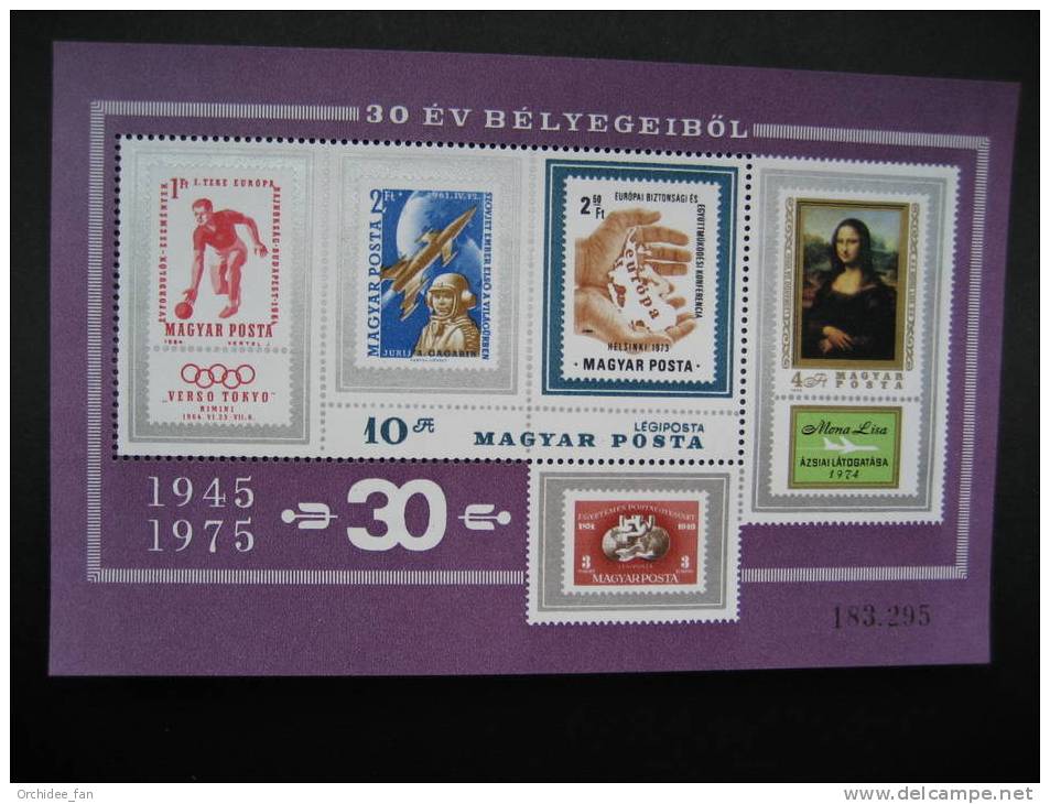 Ungarn 1975  Die Erfolgreichsten Ung. Briefmarken Der Letzten 30 Jahre Block Mi 114A Postfrisch - Sonstige & Ohne Zuordnung