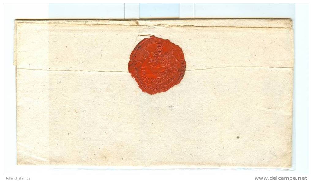 Briefomslag (82) Uit 1807 Ongefrankeerd Van De LANDDROST OVERYSSEL Aan De SCHOUT Van STAPHORST MET LAKZEGEL LANDDROST - ...-1852 Prephilately