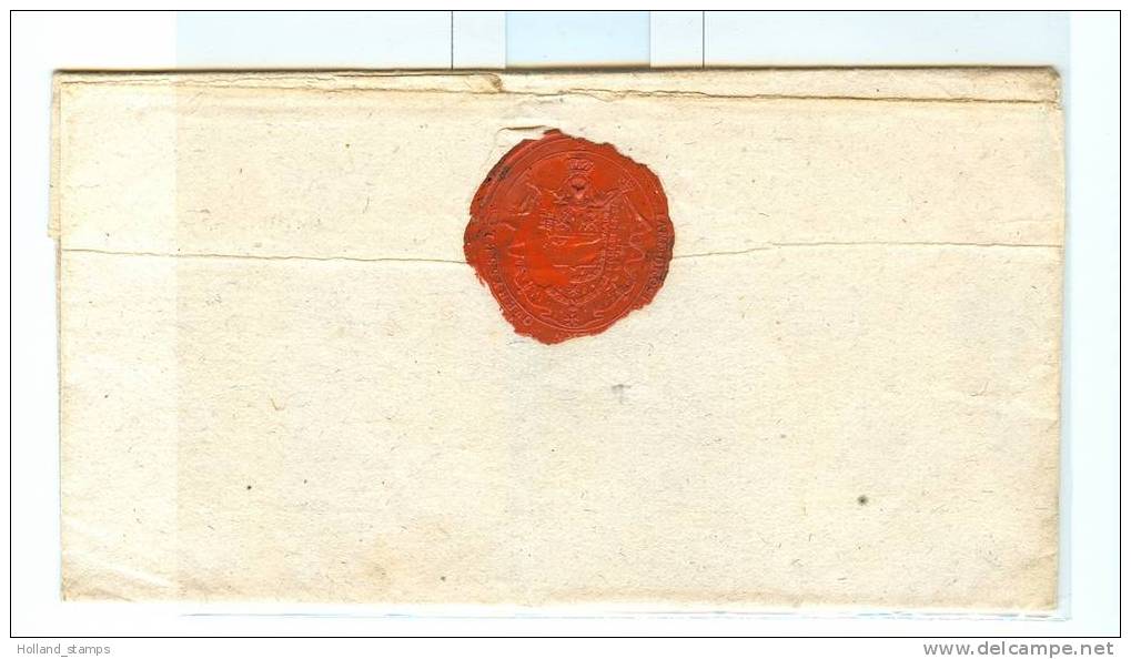 Briefomslag (82) Uit 1807 Ongefrankeerd Van De LANDDROST OVERYSSEL Aan De SCHOUT Van STAPHORST MET LAKZEGEL LANDDROST - ...-1852 Voorlopers