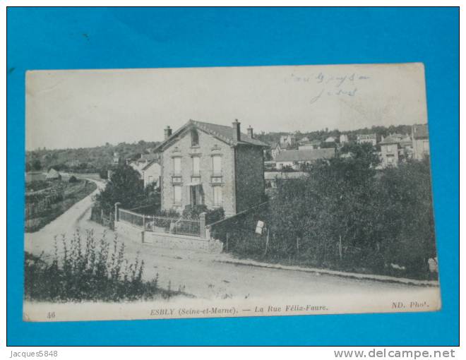 77) Esbly - N° 46 - La Rue Félix-faure- Année 1908 - EDIT ND - Esbly