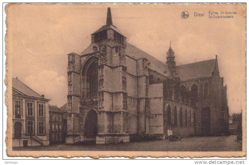 Postkaart / Carte Postale : Diest Eglise St Sulpice / St Sulpiciuskerk ( Gestempeld In 1948 ) - Diest