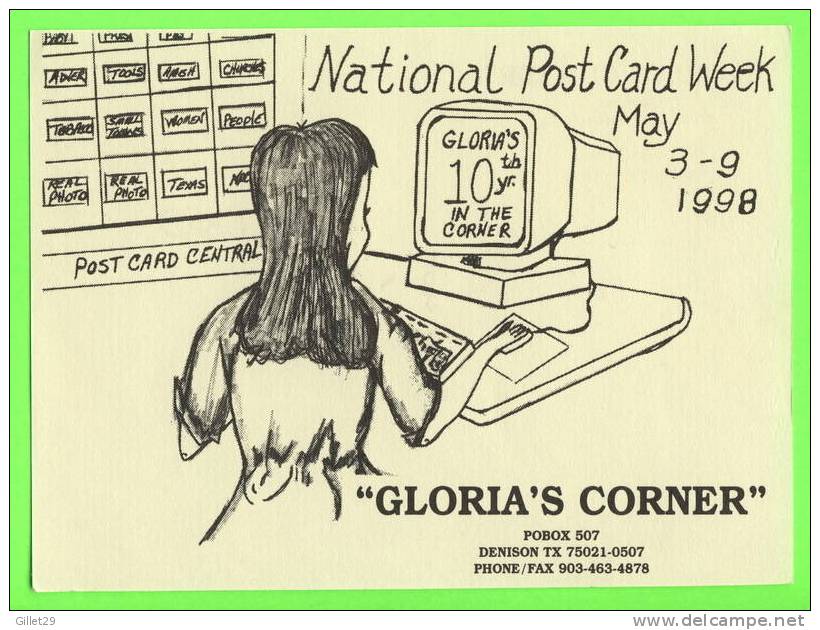 DENISON, TX  - NATIONAL POST CARD WEEK,1998 - GLORIA´S CORNER - LIMITED No 431/700 Ex - - Other & Unclassified