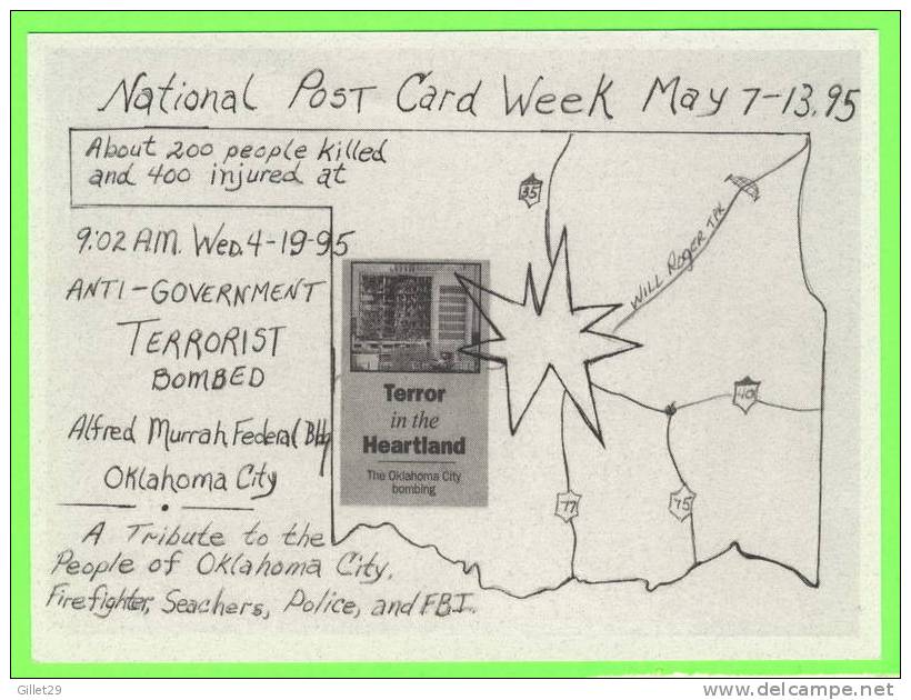 OKLAHOMA CITY, OK - N.P.C.W,1995 - TERROR IN THE HEARTLAND - TERRORIST BOMBED - LIMITED EDITION No 388/500 Ex - - Oklahoma City