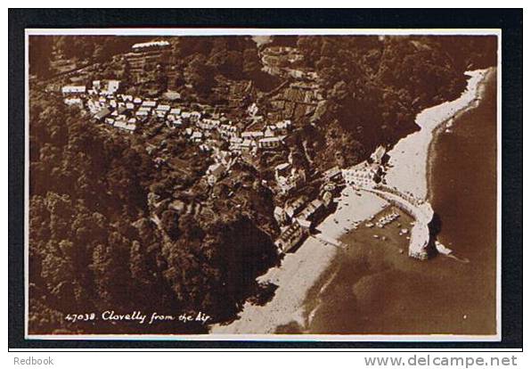 Aerial Real Photo Postcard Clovelly From The Air Devon - Ref 211 - Clovelly