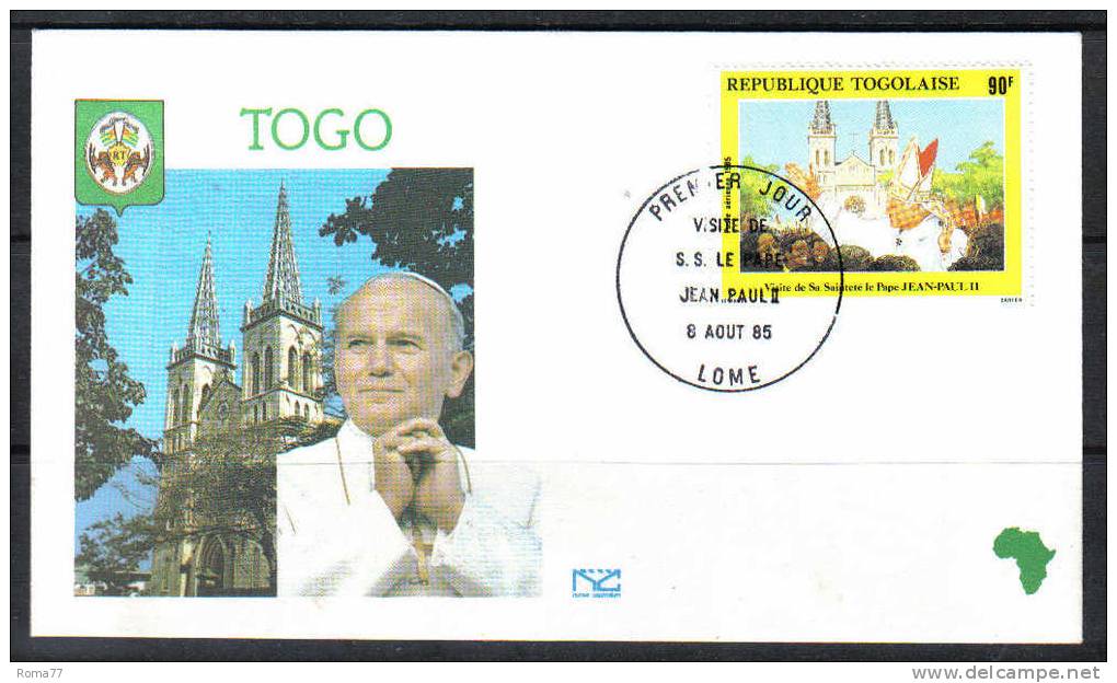 SS140 - VATICANO , Viaggio Di Giovanni Paolo 2 In Togo Bel 1985 - Lettres & Documents
