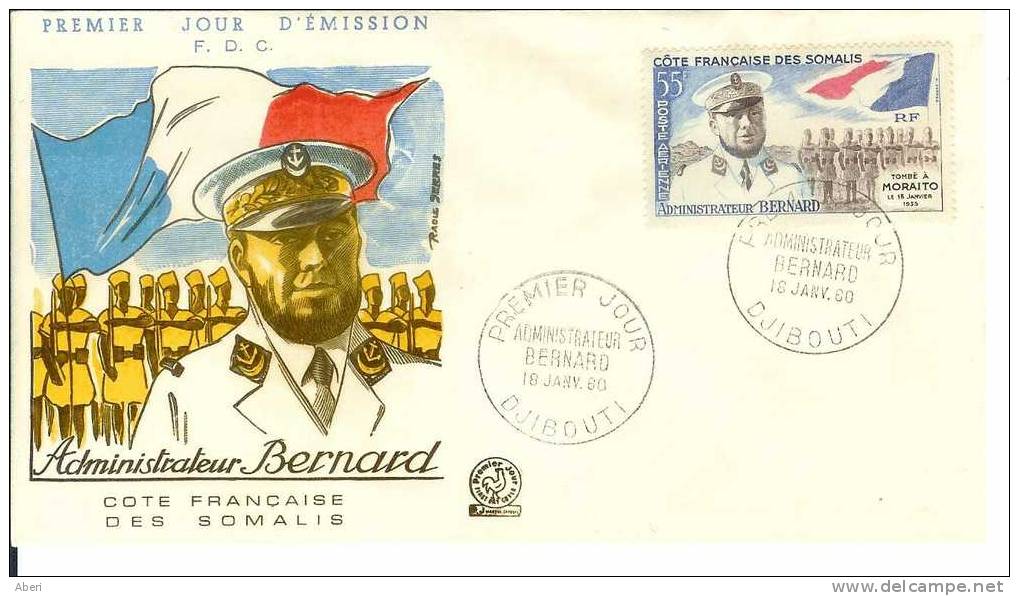 FDC 55  COTE Des SOMALIS - PA 27 - Administrateur BERNARD - Lettres & Documents