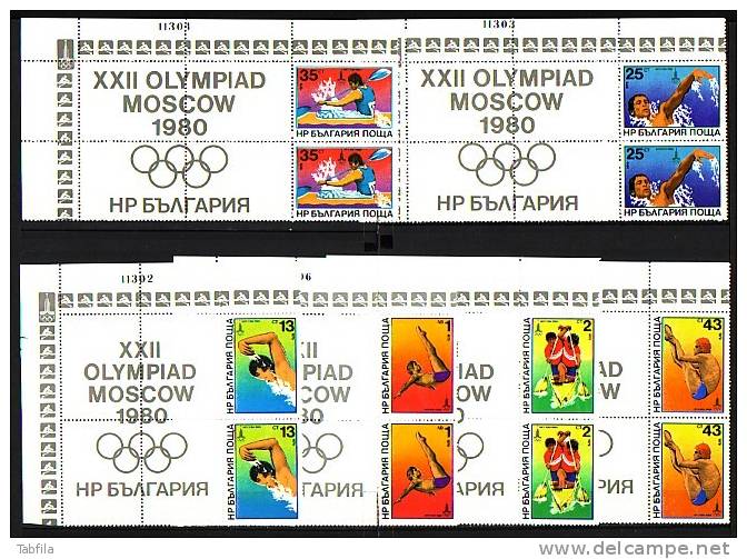 BULGARIE - 1979 - Jeux Olimpiques Moscou´80 (4) - 2 Series+ 4 Vignetes** Rare - Unused Stamps