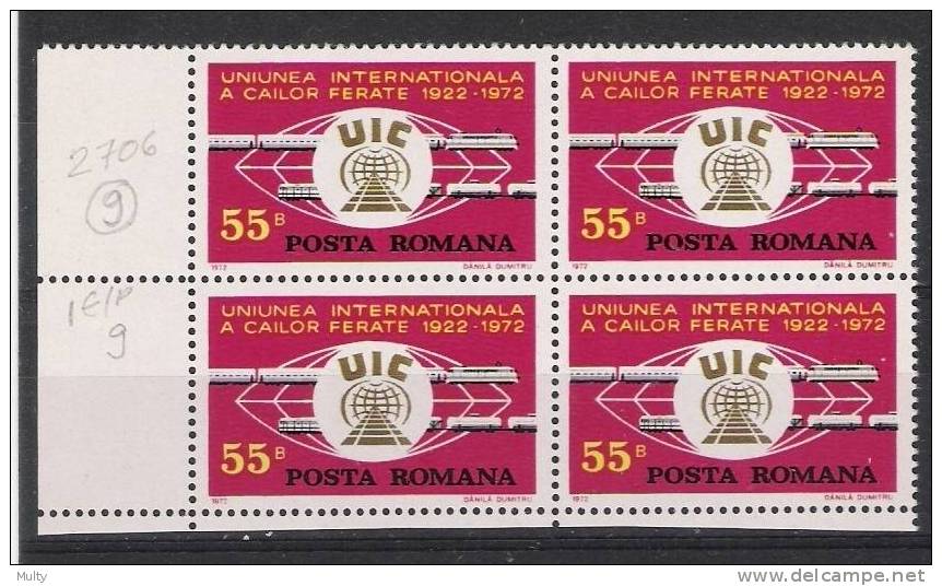 Roemenie Y/T 2706 (**) In Blok Van 4. - Unused Stamps