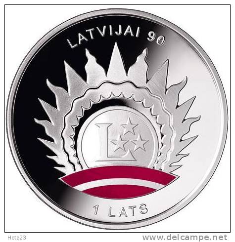 Latvia 2008 1 Lats Silver Coin 90th Anniversary Of Latvia Children 2008 Y - Lettonie