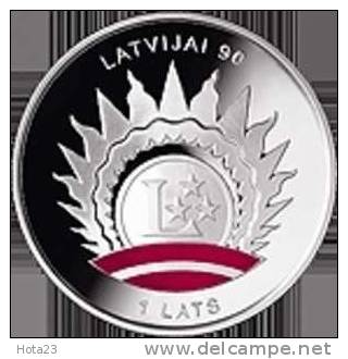 Latvia 2008 1 Lats Silver Coin 90th Anniversary Of Latvia Children 2008 Y - Letland