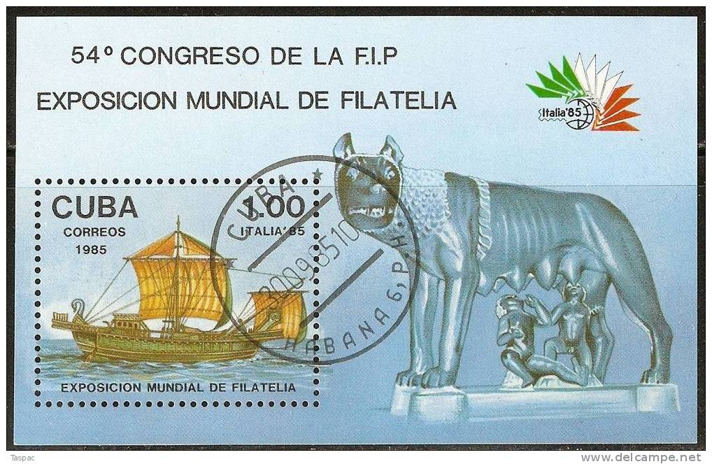 1985 Mi# Block 91 Used - ITALIA ’85 - Used Stamps