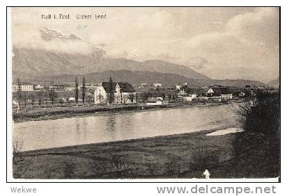 Ö028/ Hall In Tirol 1918. Fluss Und Stadt, Gelaufen Nach Frattimg (Mähren) - Hall In Tirol