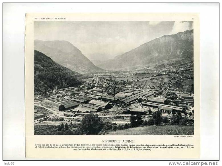 - FRANCE . L´INDUSTRIE ALPINE . ACIERIE UGINE (SAVOIE) . DOCUMENTATION PHOTOGRAPHIQUE 1952. - Autres & Non Classés