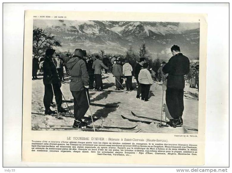 - LE TOURISME D´HIVER . SKIEURS A SAINT-GERVAIS . DOCUMENTATION PHOTOGRAPHIQUE 1952. - Winter Sports