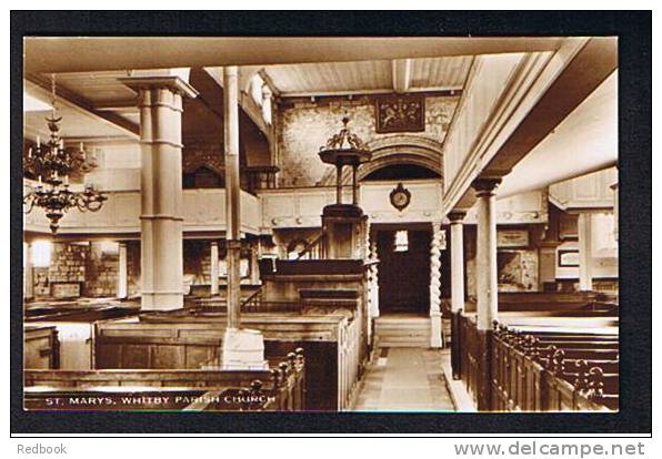 Real Photo Postcard Interior St Mary's Parish Church Whitby Yorkshire - Ref 212 - Whitby