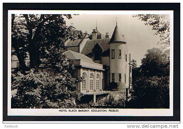 Real Photo Postcard Hotel Black Barony Eddleston Peebles Scotland - Ref 212 - Peeblesshire