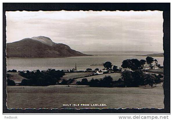 Real Phoyo Postcard Holy Isle From Lamlash Isle Of Arran North Ayshire Scotland - Ref 212 - Ayrshire