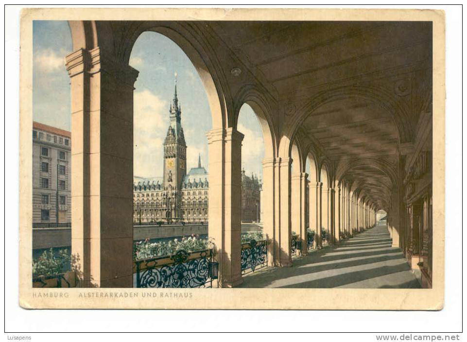 OLD FOREIGN 0719 - Germany Deutschland - Hamburg ALSTERARKADEN UND RATHAUS - Harburg