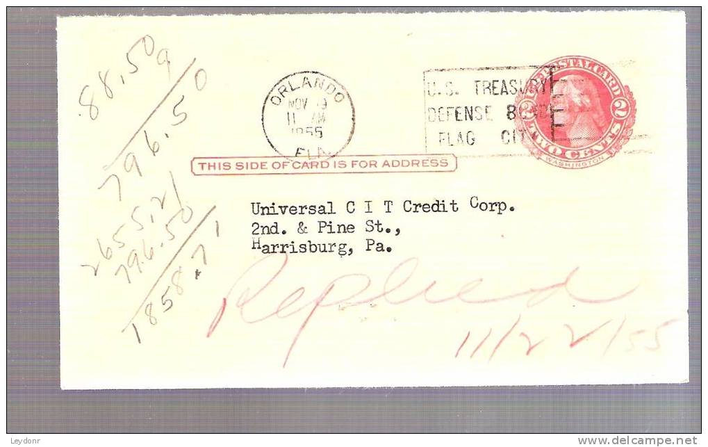 Postal Card - 2 Cent George Washington Scott # UY13-m - 1941-60