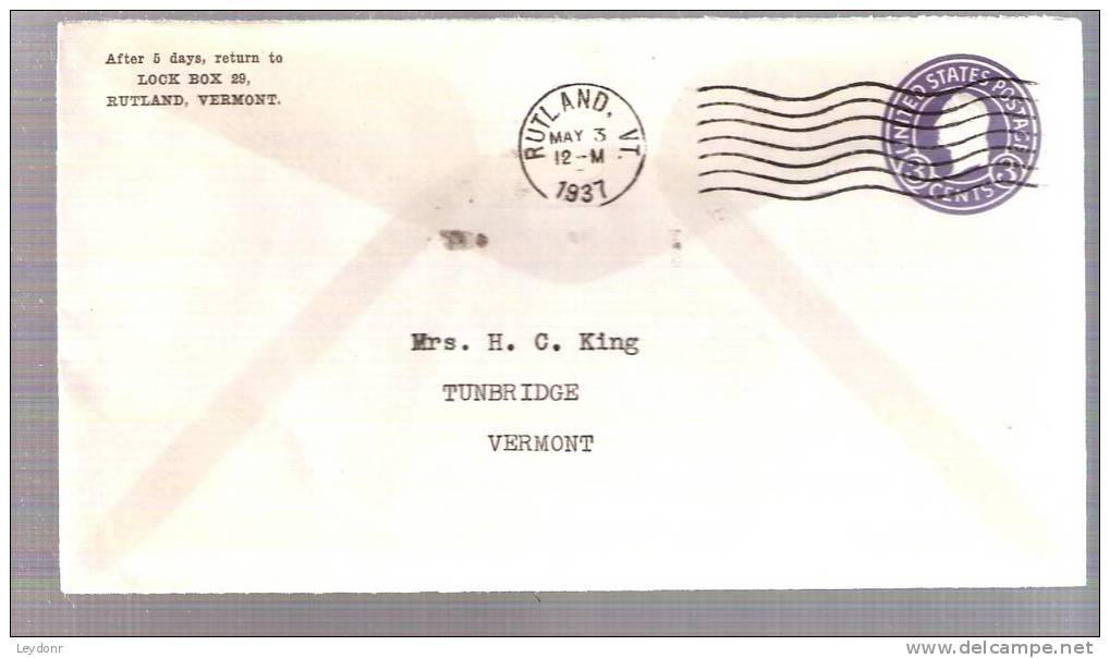 Stamped Envelop - George Washington - 3 Cent U93 - 1937 - 1921-40