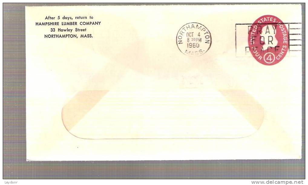 Stamped Envelop - B. Franklin - 4 Cent Scott # U536 - 1960 - 1941-60