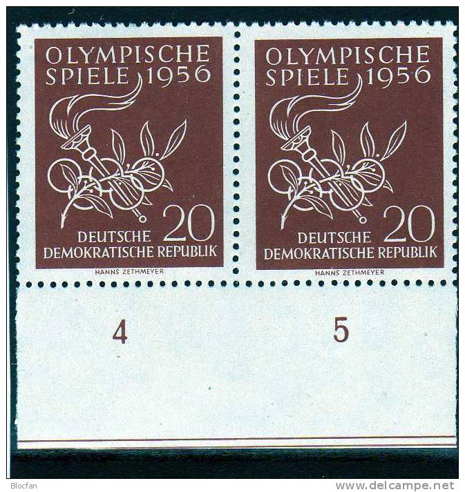 Olympiade Mit Seltenem PF Gebrochenes „ Y  “  DDR 539 II Gp. Auf Feld 44 Teilauflage ** Ca. 80€ - Summer 1956: Melbourne