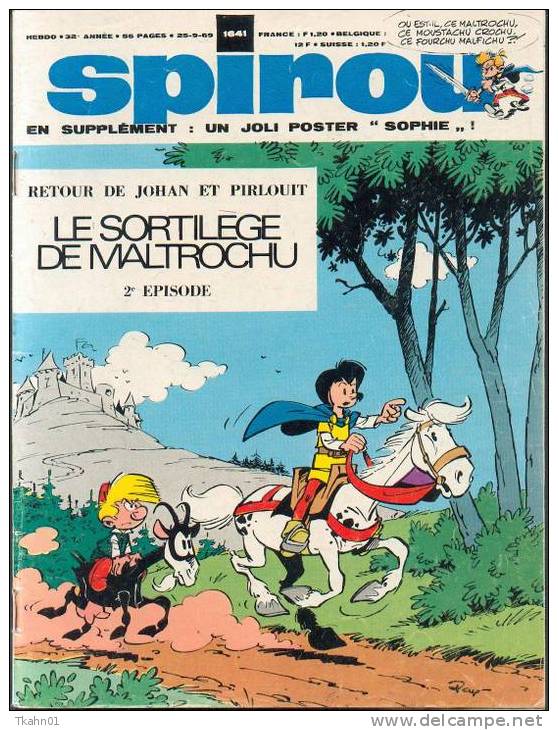 SPIROU N° 1641  DE  1969 - Spirou Magazine