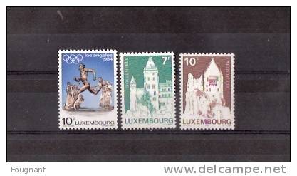 LUXEMBOURG:1984:Séries Complètes NSC:1:N°1054 :Jeux Olympiques D´été,à Los Angeles.2:1055/6:Monument S Classés. - Unused Stamps