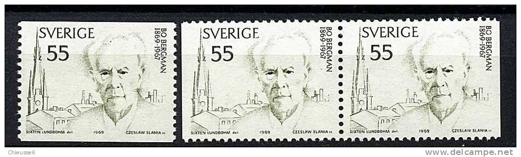 Suède ** N° 635 - 635ab  - Cent. De La Naissance De Bo Bergman - Neufs