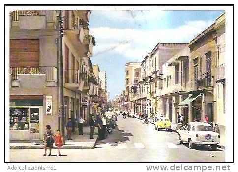 11440)cartolina Illustratoria  Marsala - Via Roma - Marcophilie