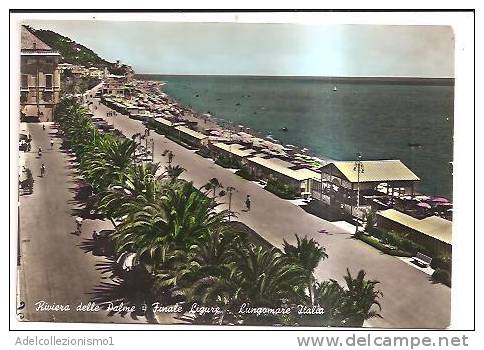 11470)cartolina Illustratoria  Riviera Delle Palme - Finale Ligure , Lungomare Italia - Marcophilie
