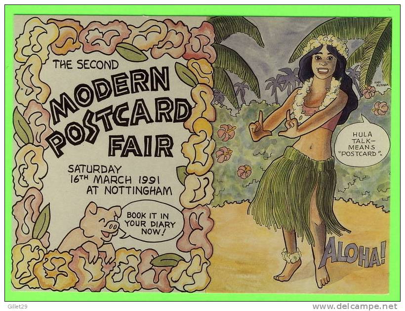 NOTTINGHAM - WHY NOT TRY MODERNS POSTCARDS ?,1991 - ALOHA - LIMITED EDITION 1000 Ex - TRAVEL IN 1987 - - Nottingham