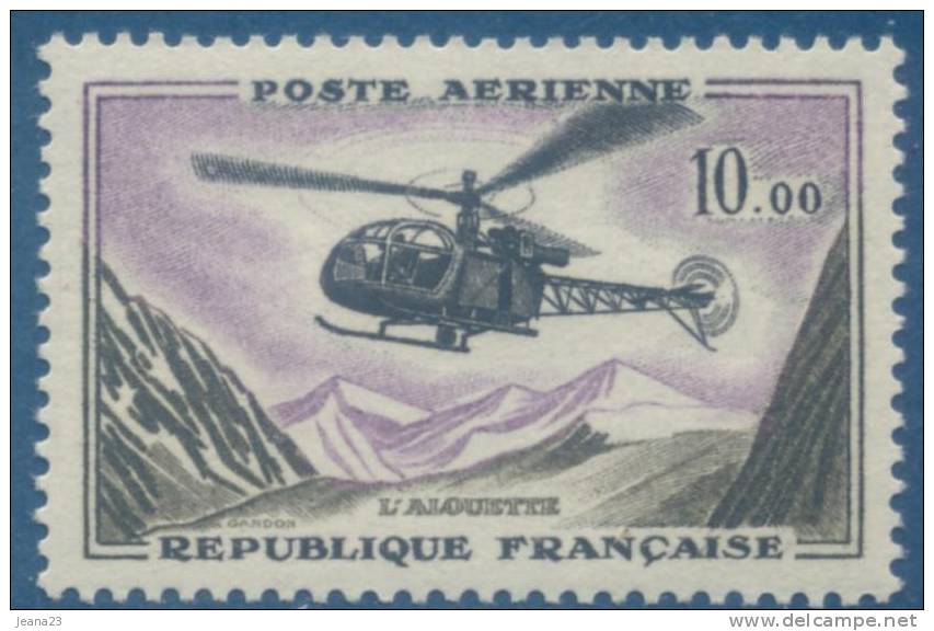 Poste Aérienne N° 41 Y&T Hélicoptère Alouette Neuf ** 1960 -1964 - 1960-.... Neufs