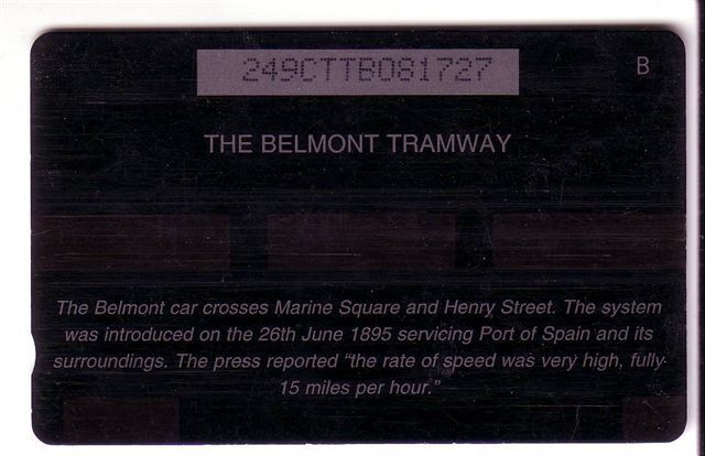 THE BELMONT TRAMWAY  ( Trinidad &Tobago Code 249CTTB.../B ) * Train Trains Railway Trolley Tramcar Tram Double Decker - Trinidad & Tobago