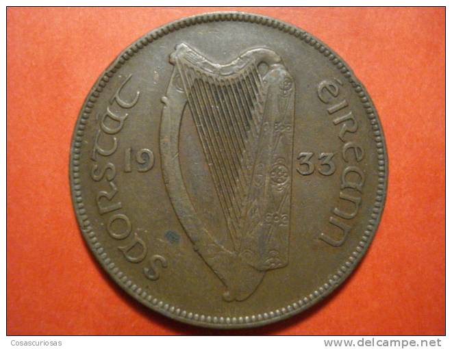 1783 IRELAND EIRE IRLANDA  GALLINA POULE ANIMAL  ONE PENNY    AÑO / YEAR  1933 VF+ - Ireland