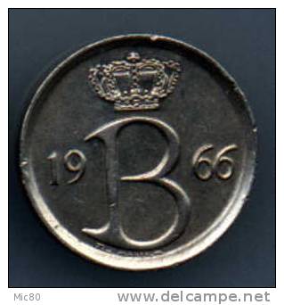 Belgique 25cts 1966 Légende Française Sup - 25 Cent