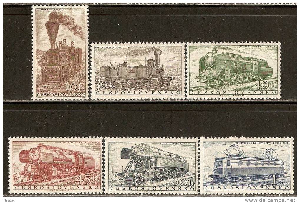 Czechoslovakia 1956 Mi# 988-993 * MH - Locomotives / Trains - Unused Stamps