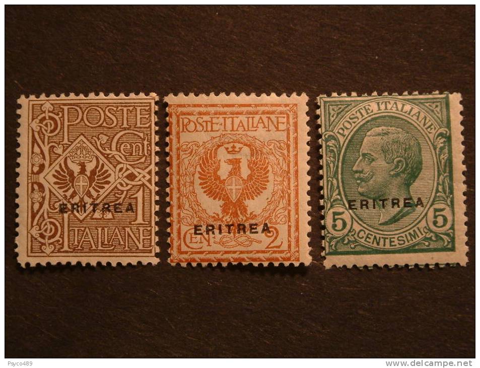 ITALIA Eritrea-1924- "V.E. III" C.1-2-5 MH* ( Descrizione) - Eritrea