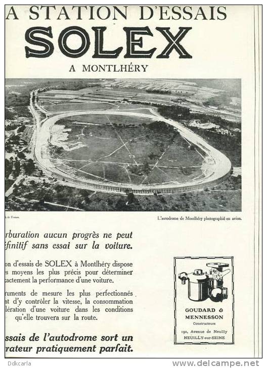 Pub Uit Magazine 1930 - La Station D´essaix SOLEX à Montlhéry - Goudard & Mennesson - Neuilly-sur-Seine - Publicités