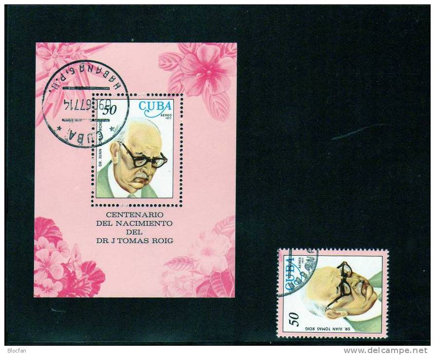 100.GT 1977 Kubanischer Botaniker Juan Roig Hibiskus Kuba 2223+Block 51 O 6€ Bloque Hoja Bloc Hb M/s Flora Sheet Bf CUBA - Used Stamps