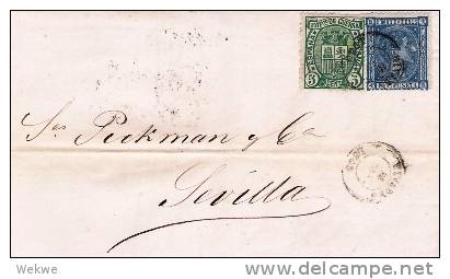 Spk032/  - SPANIEN - Alfonso XII Mit Kriegssteuer 1876, Rivadeo - Briefe U. Dokumente
