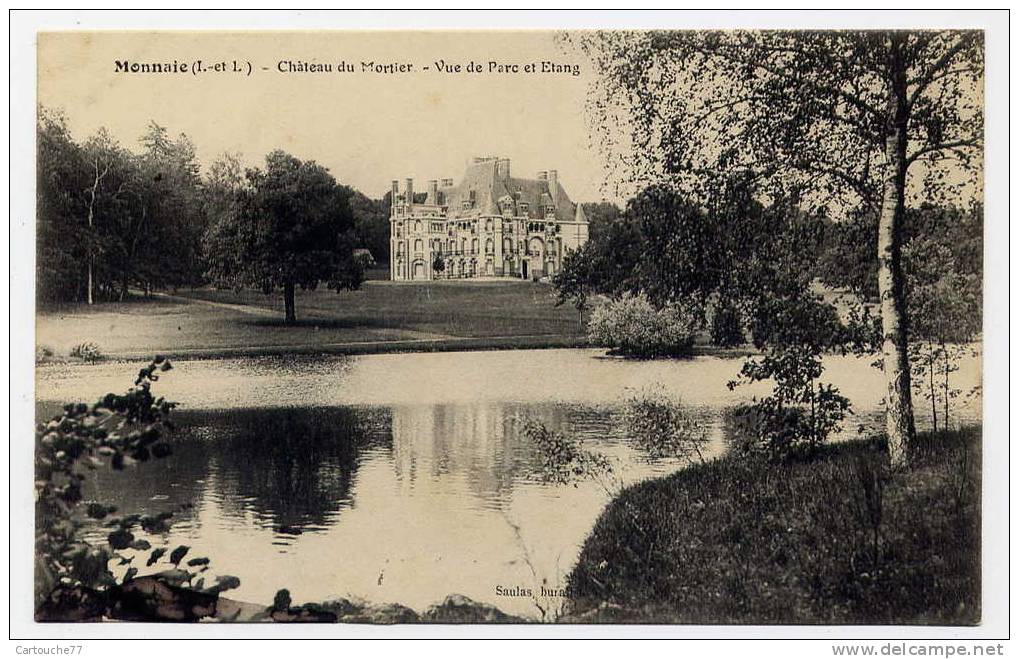 P3 - MONNAIE - Château Du MORTIER - Vue De Parc Et étang (1916) - Monnaie